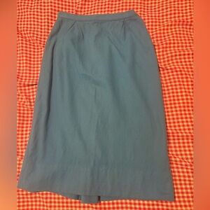 Vintage 1950’s Jantzen Wool Blue Wiggle/Pencil Skirt 24 Waist